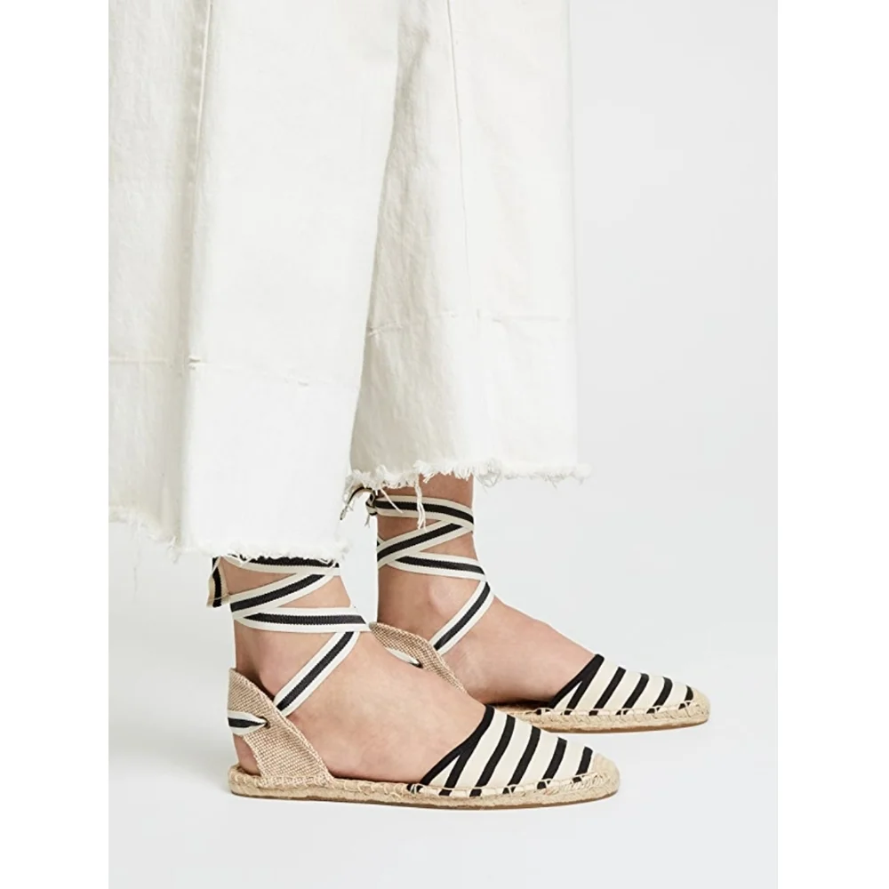 Chic Soludos Striped Ankle Tie Espadrilles - Picture 4 of 16